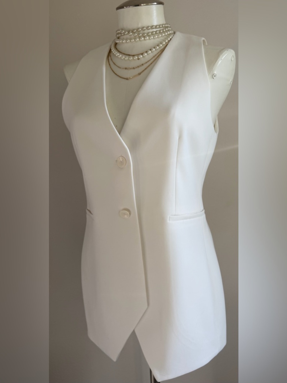 Zara white Vest Sz M